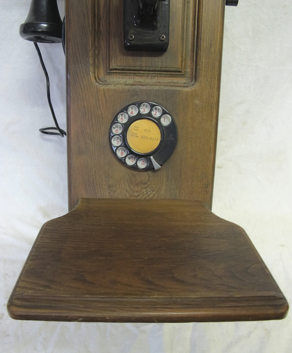 Antique Kellogg Switchboard Hanging Wooden Wall Telephone w/Writing